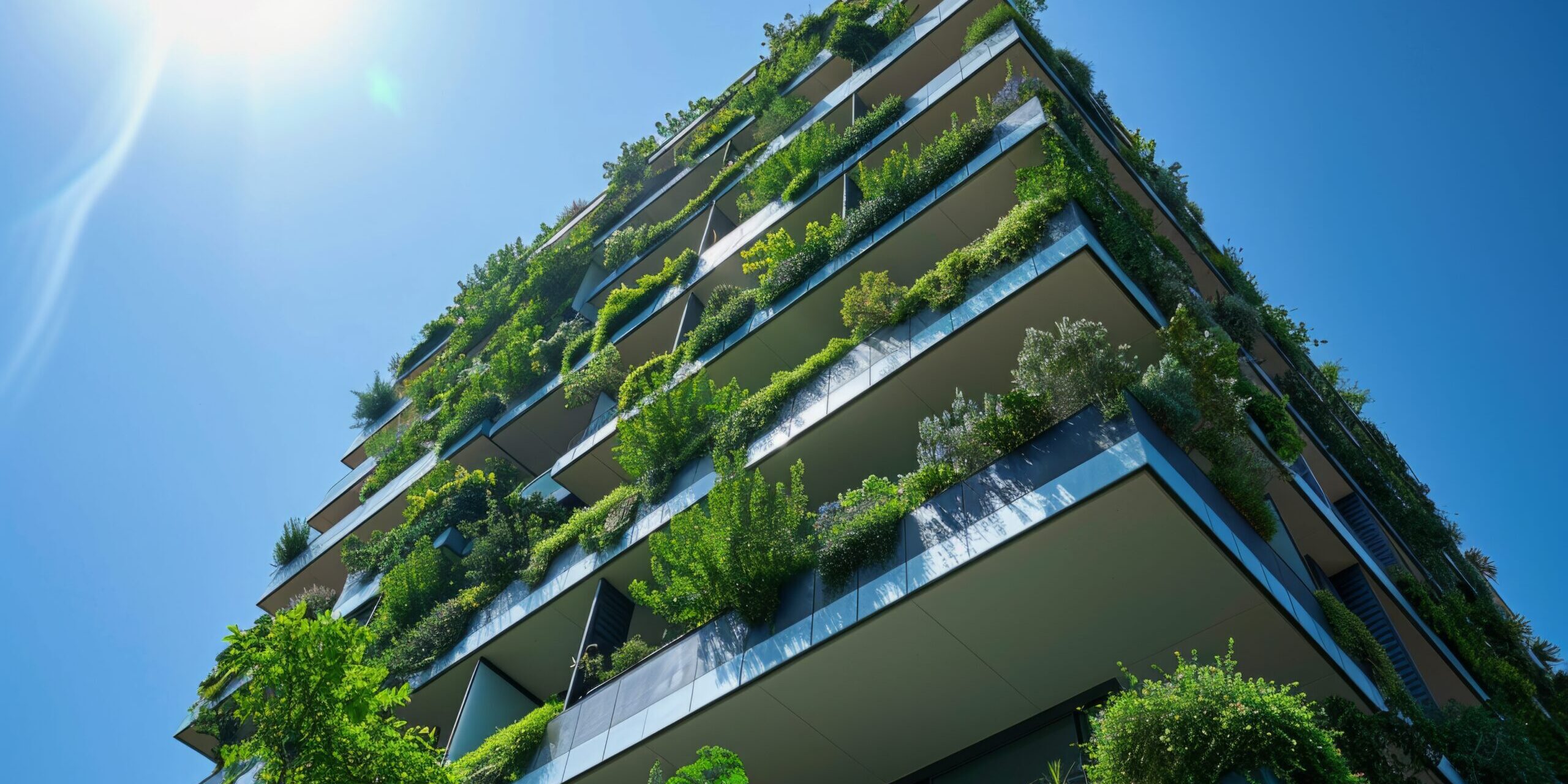 Towering Building Covered in Lush Plants